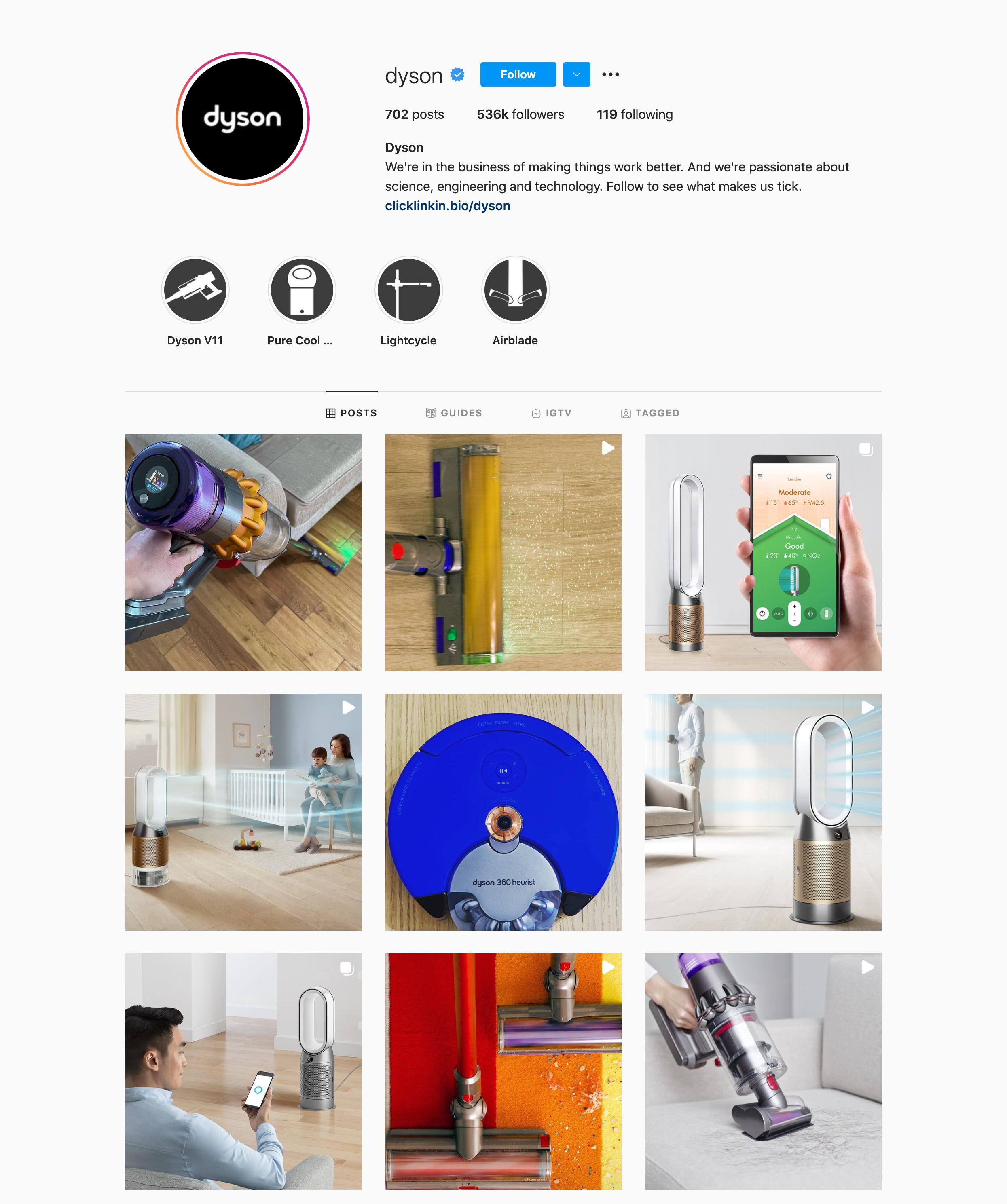 Dyson post-sales content marketing strategy